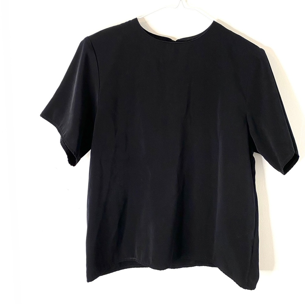 Jack Mulqueen Vintage Black Short Sleeve Blouse